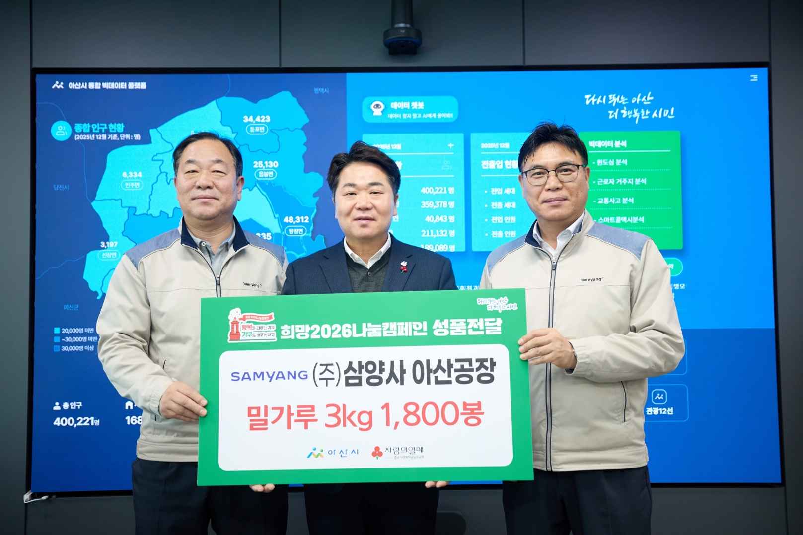 ㈜삼양사 아산공장, 취약계층 지원을 위한 밀가루 후원  관련사진